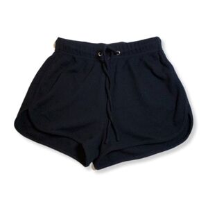 Princess Polly Black Waffle Knit Drawstring Shorts Sz 0